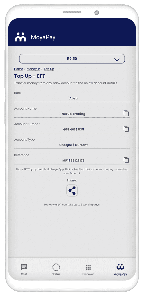 MoyaPay Feature Pay From Bank