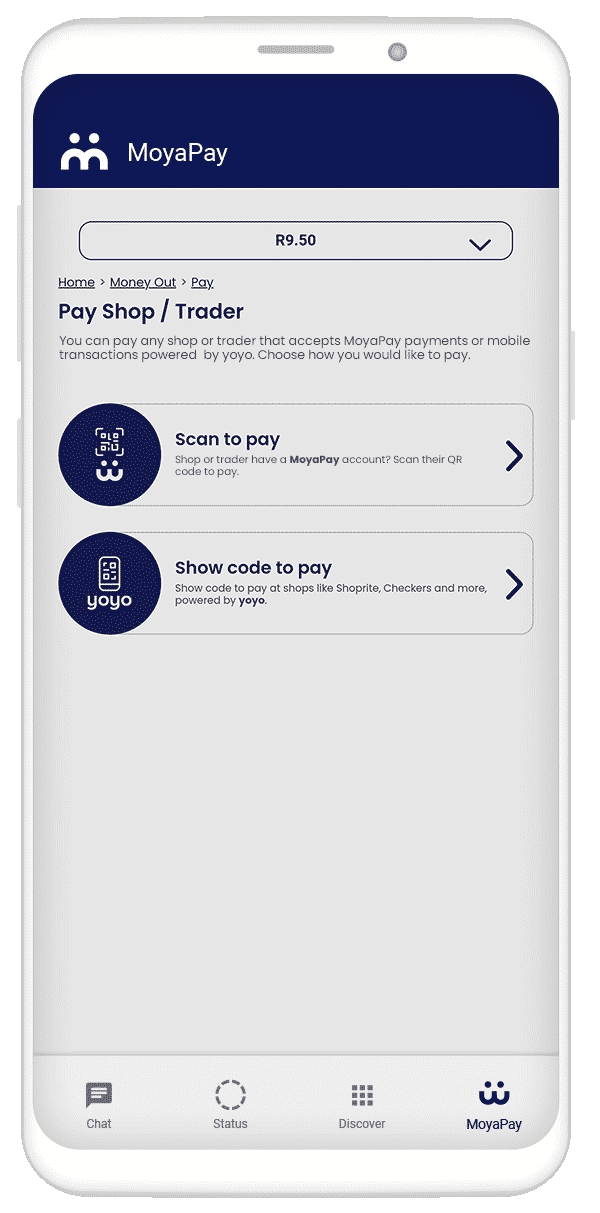 MoyaPay Feature Pay Trader