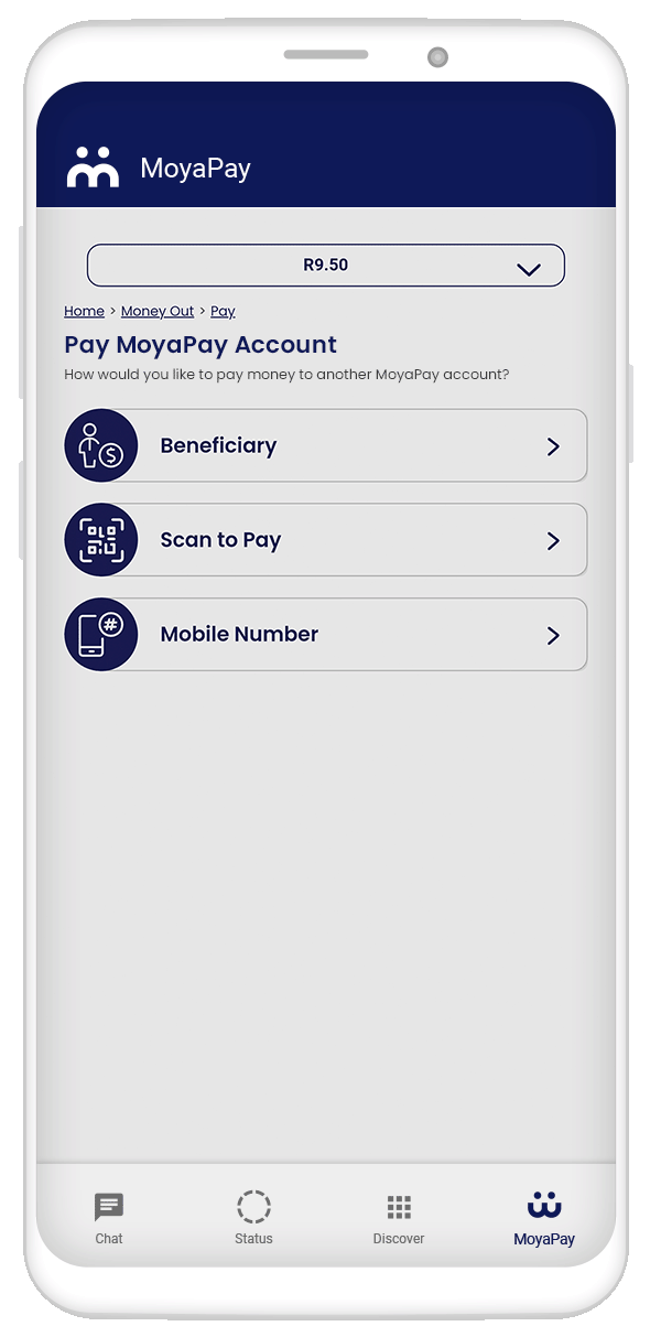 MoyaPay Feature Pay to MoyaPay