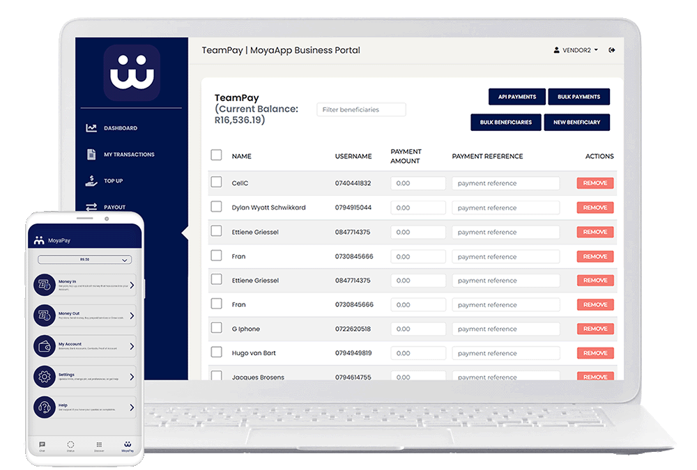 TeamPay mockup web